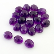72.05 Cts. African Amethyst 10X8mm Smooth Oval Shape A Grade Cabochons Parcel - Total 20 Pcs.