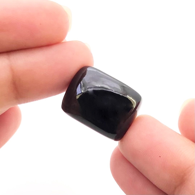 26.45 Carat Black Spinel 20x15mm Smooth Cushion Shape AAA Grade Loose Cabochon - Total 1 Pc.