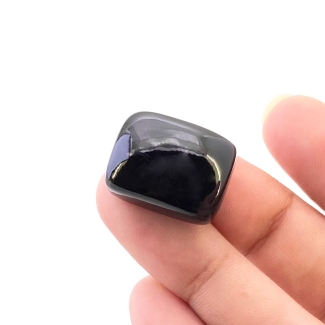 26.45 Carat Black Spinel 20x15mm Smooth Cushion Shape AAA Grade Loose Cabochon - Total 1 Pc.