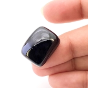 26.45 Carat Black Spinel 20x15mm Smooth Cushion Shape AAA Grade Loose Cabochon - Total 1 Pc.