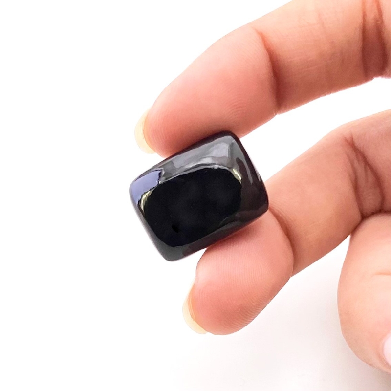 26.45 Carat Black Spinel 20x15mm Smooth Cushion Shape AAA Grade Loose Cabochon - Total 1 Pc.