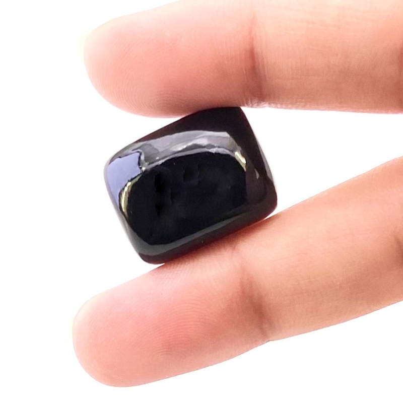 26.45 Carat Black Spinel 20x15mm Smooth Cushion Shape AAA Grade Loose Cabochon - Total 1 Pc.