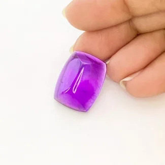 21.30 Carat African Amethyst 20x15mm Smooth Cushion Shape A Grade Loose Cabochon - Total 1 Pc.