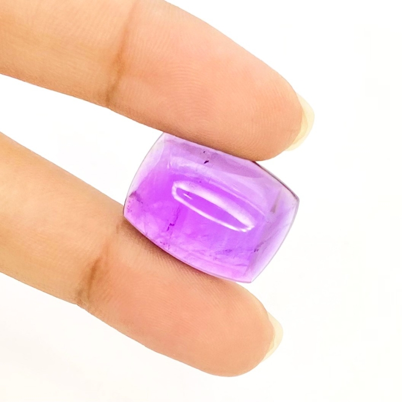 21.30 Carat African Amethyst 20x15mm Smooth Cushion Shape A Grade Loose Cabochon - Total 1 Pc.