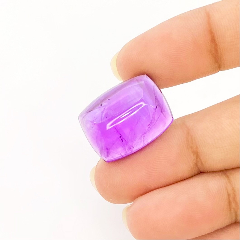 21.30 Carat African Amethyst 20x15mm Smooth Cushion Shape A Grade Loose Cabochon - Total 1 Pc.