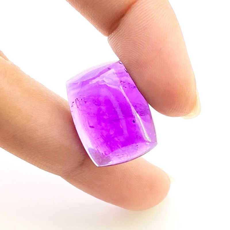22.75 Carat African Amethyst 20x15mm Smooth Cushion Shape A Grade Loose Cabochon - Total 1 Pc.