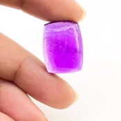 22.75 Carat African Amethyst 20x15mm Smooth Cushion Shape A Grade Loose Cabochon - Total 1 Pc.