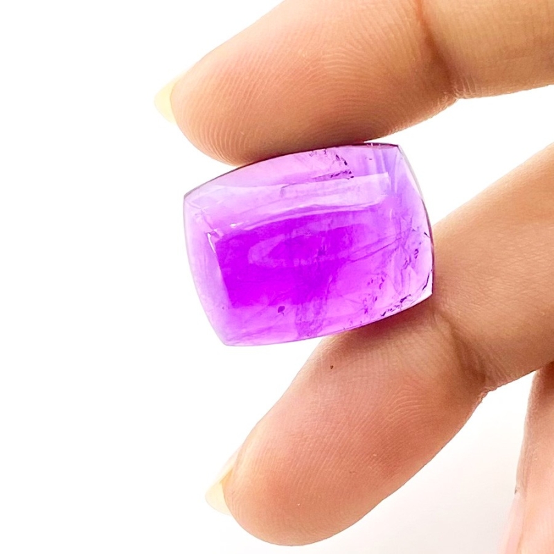 22.75 Carat African Amethyst 20x15mm Smooth Cushion Shape A Grade Loose Cabochon - Total 1 Pc.