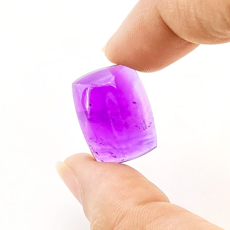22.75 Carat African Amethyst 20x15mm Smooth Cushion Shape A Grade Loose Cabochon - Total 1 Pc.