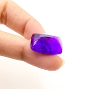 21.65 Carat African Amethyst 20x15mm Smooth Cushion Shape A Grade Loose Cabochon - Total 1 Pc.