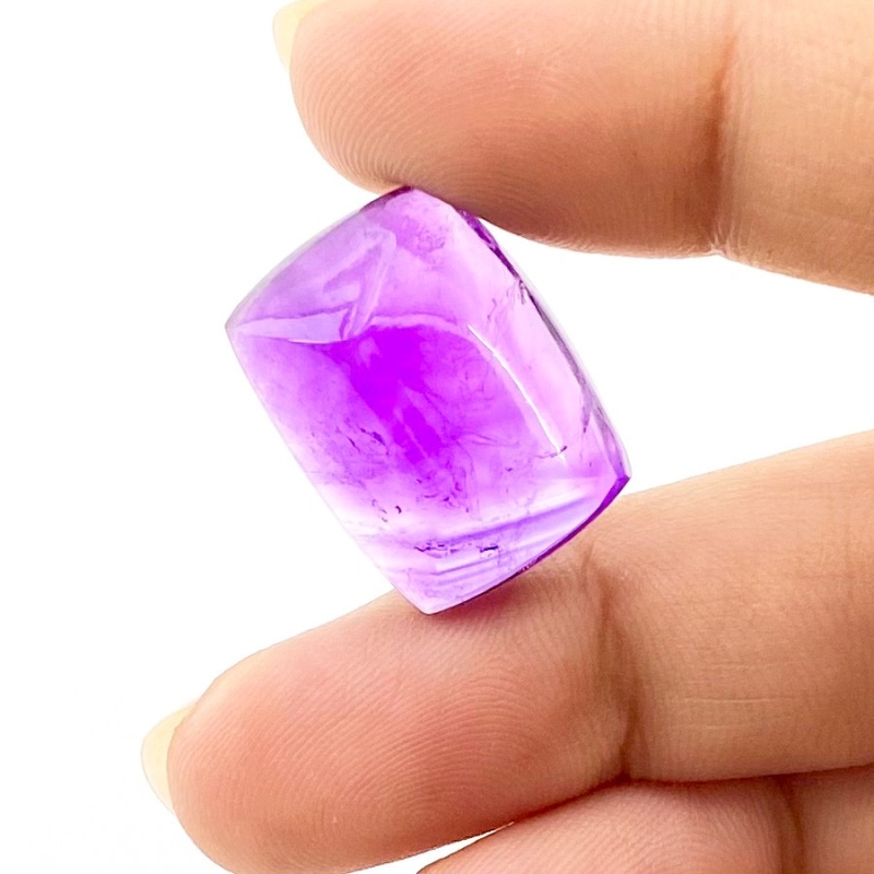 21.65 Carat African Amethyst 20x15mm Smooth Cushion Shape A Grade Loose Cabochon - Total 1 Pc.