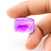 21.65 Carat African Amethyst 20x15mm Smooth Cushion Shape A Grade Loose Cabochon - Total 1 Pc.