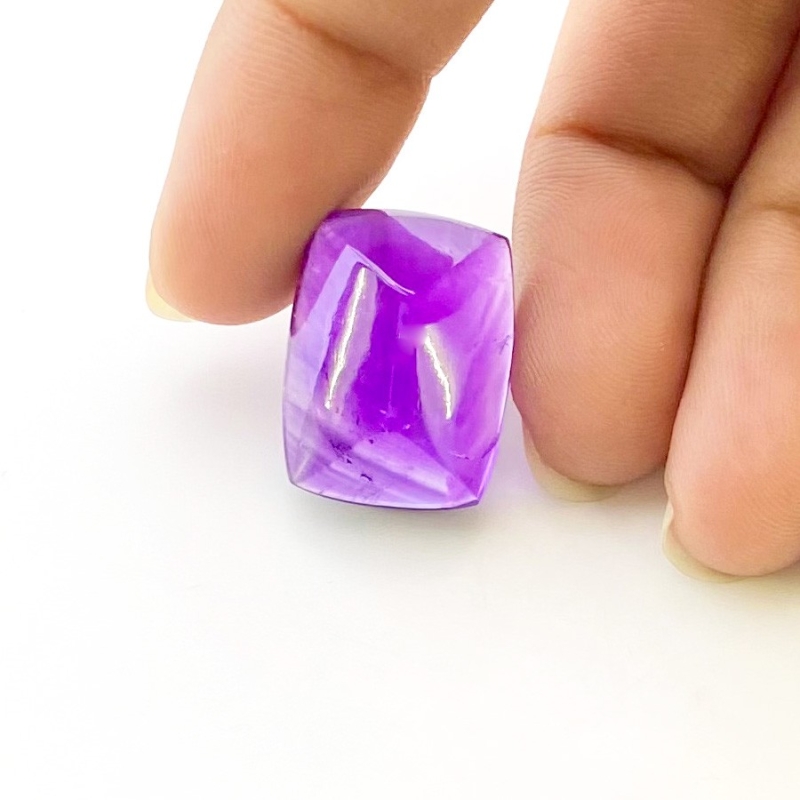 21.65 Carat African Amethyst 20x15mm Smooth Cushion Shape A Grade Loose Cabochon - Total 1 Pc.