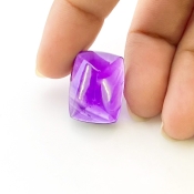 21.65 Carat African Amethyst 20x15mm Smooth Cushion Shape A Grade Loose Cabochon - Total 1 Pc.