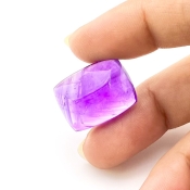 21.65 Carat African Amethyst 20x15mm Smooth Cushion Shape A Grade Loose Cabochon - Total 1 Pc.