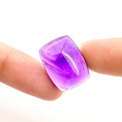 20.05 Carat African Amethyst 20x15mm Smooth Cushion Shape A Grade Loose Cabochon - Total 1 Pc.
