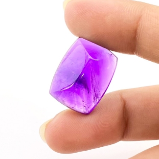 20.05 Carat African Amethyst 20x15mm Smooth Cushion Shape A Grade Loose Cabochon - Total 1 Pc.