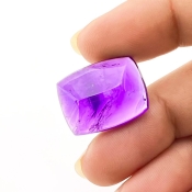 20.05 Carat African Amethyst 20x15mm Smooth Cushion Shape A Grade Loose Cabochon - Total 1 Pc.