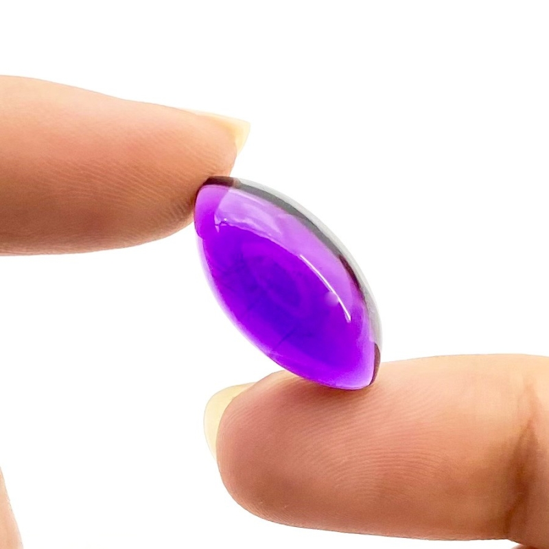 11 Carat African Amethyst 20x10mm Smooth Marquise Shape A Grade Loose Cabochon - Total 1 Pc.