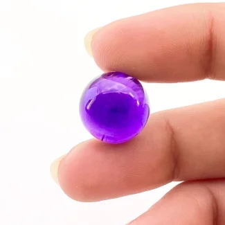 12.25 Carat African Amethyst 14mm Smooth Round Shape A Grade Loose Cabochon - Total 1 Pc.