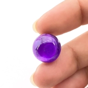 12.25 Carat African Amethyst 14mm Smooth Round Shape A Grade Loose Cabochon - Total 1 Pc.