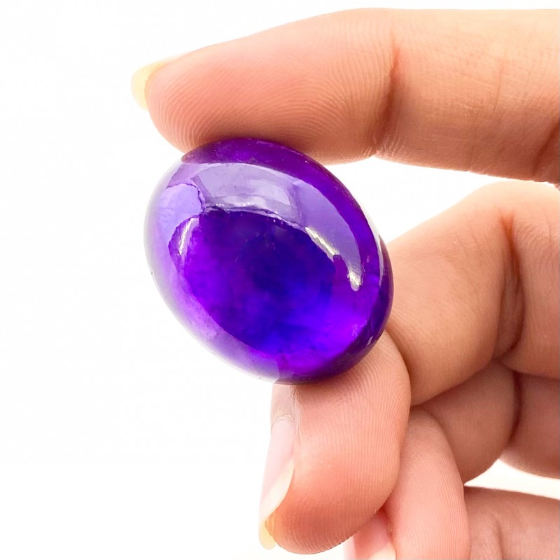 African Amethyst Smooth Oval Shape A Grade Loose Cabochon - 25.5x20.5mm - 1 Pc. - 49 Cts.