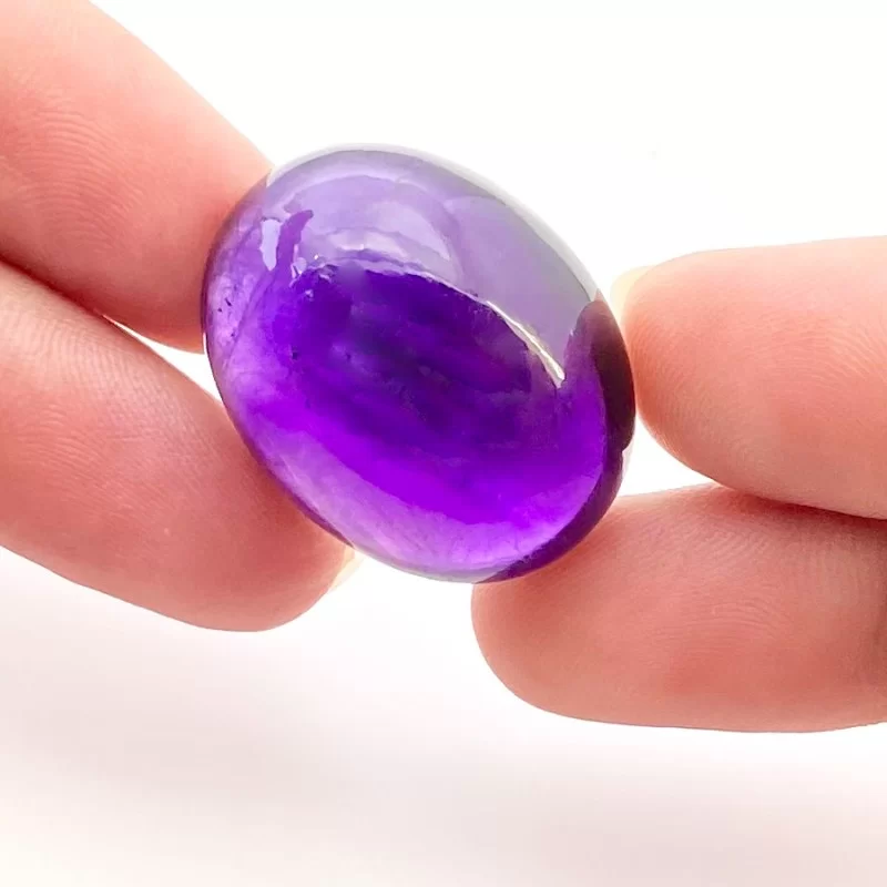 African Amethyst Smooth Oval Shape A Grade Loose Cabochon - 25x20mm - 1 Pc. - 47.90 Cts.