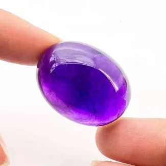 56.90 Cts. African Amethyst 27x21mm Smooth Oval Shape A Grade Loose Cabochon - Total 1 Pc.
