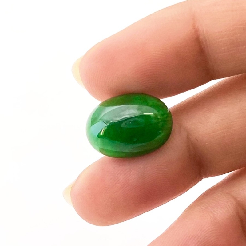 8.05 Carat Emerald 16x11mm Smooth Oval Shape A Grade Loose Cabochon - Total 1 Pc.