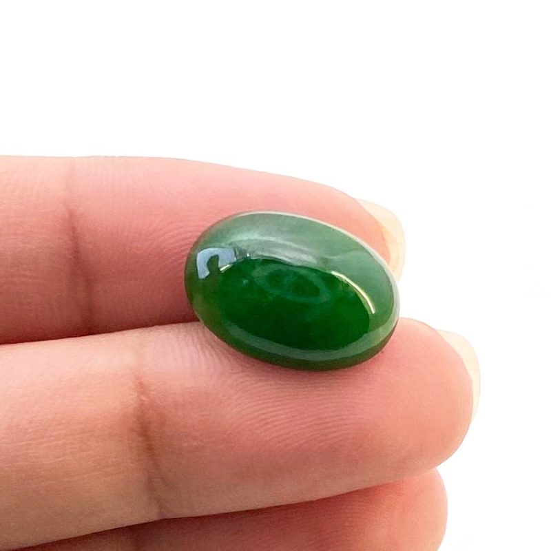 8.05 Carat Emerald 16x11mm Smooth Oval Shape A Grade Loose Cabochon - Total 1 Pc.