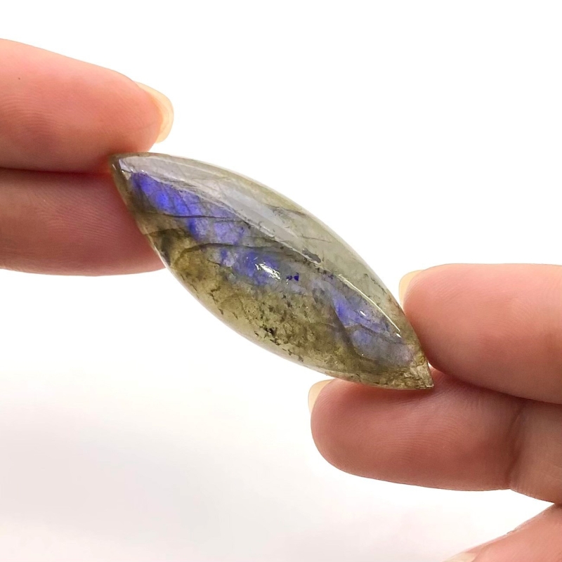 43.35 Carat Labradorite 44x16mm Smooth Marquise Shape AA Grade Loose Cabochon - Total 1 Pc.
