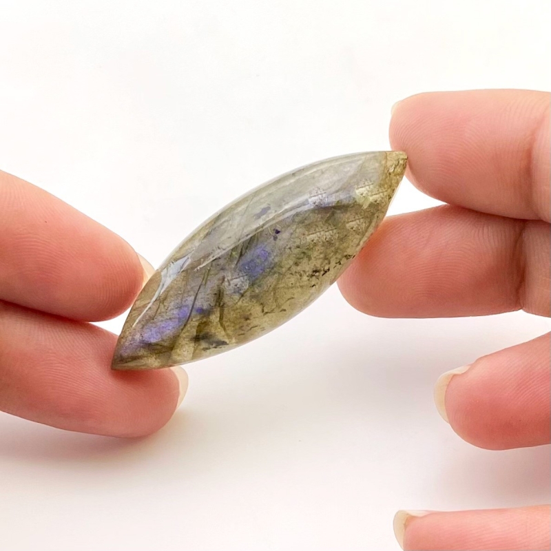 43.35 Carat Labradorite 44x16mm Smooth Marquise Shape AA Grade Loose Cabochon - Total 1 Pc.