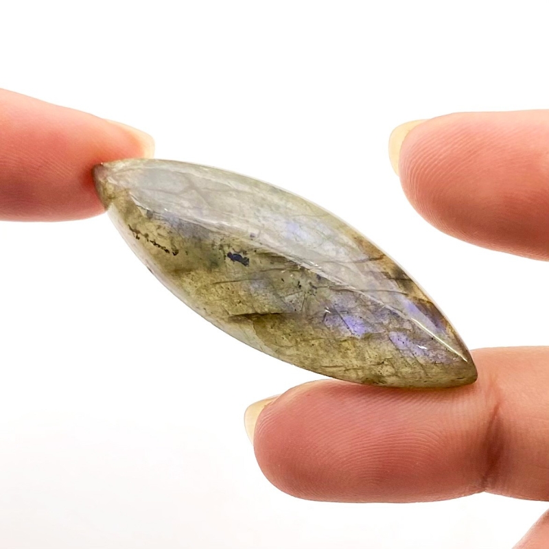 43.35 Carat Labradorite 44x16mm Smooth Marquise Shape AA Grade Loose Cabochon - Total 1 Pc.