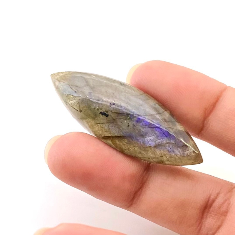 43.35 Carat Labradorite 44x16mm Smooth Marquise Shape AA Grade Loose Cabochon - Total 1 Pc.
