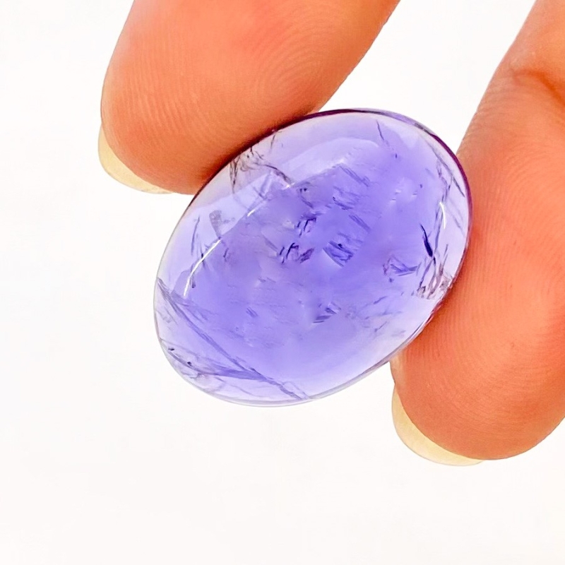 19 Carat Iolite 22x16mm Smooth Oval Shape A Grade Loose Cabochon - Total 1 Pc.