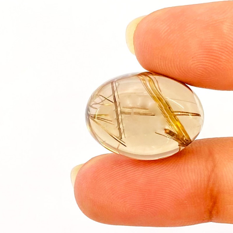 Golden Rutile Smooth Oval Shape A Grade Loose Cabochon - 20x15mm - 1 Pc. - 22.60 Carat