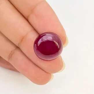 23 Carat Ruby 15mm Smooth Round Shape AA Grade Loose Cabochon - Total 1 Pc.