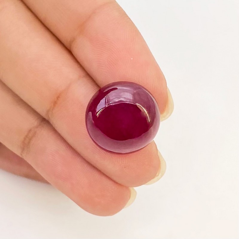 Ruby Smooth Round Shape AA Grade Loose Cabochon - 15mm - 1 Pc. - 23 Carat