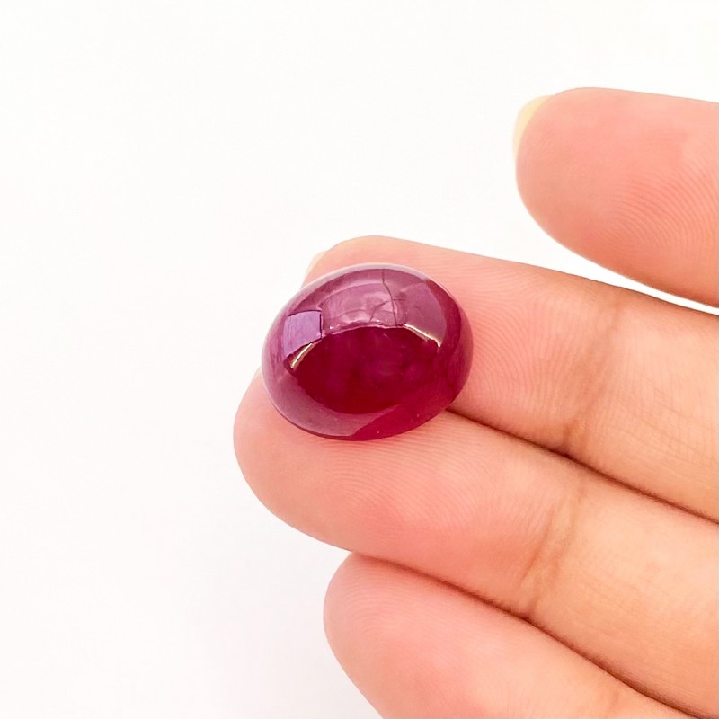 Ruby Smooth Oval Shape AA Grade Loose Cabochon - 15.5x13mm - 1 Pc. - 19.80 Carat