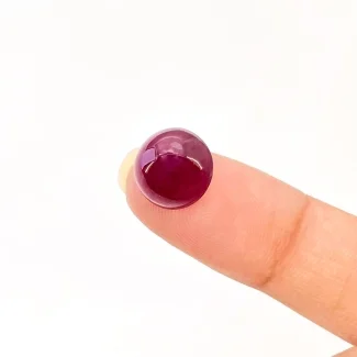 8 Carat Ruby 10.5mm Smooth Round Shape AA Grade Loose Cabochon - Total 1 Pc.