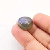 13.45 Carats Labradorite 15mm Smooth Heart Shape AA Grade Loose Cabochon - Total 1 Pc.