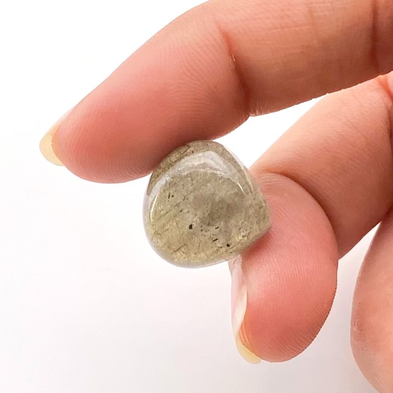 13.45 Carats Labradorite 15mm Smooth Heart Shape AA Grade Loose Cabochon - Total 1 Pc.