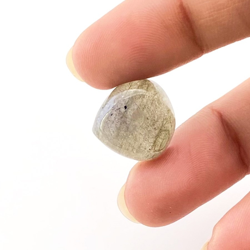 13.45 Carats Labradorite 15mm Smooth Heart Shape AA Grade Loose Cabochon - Total 1 Pc.