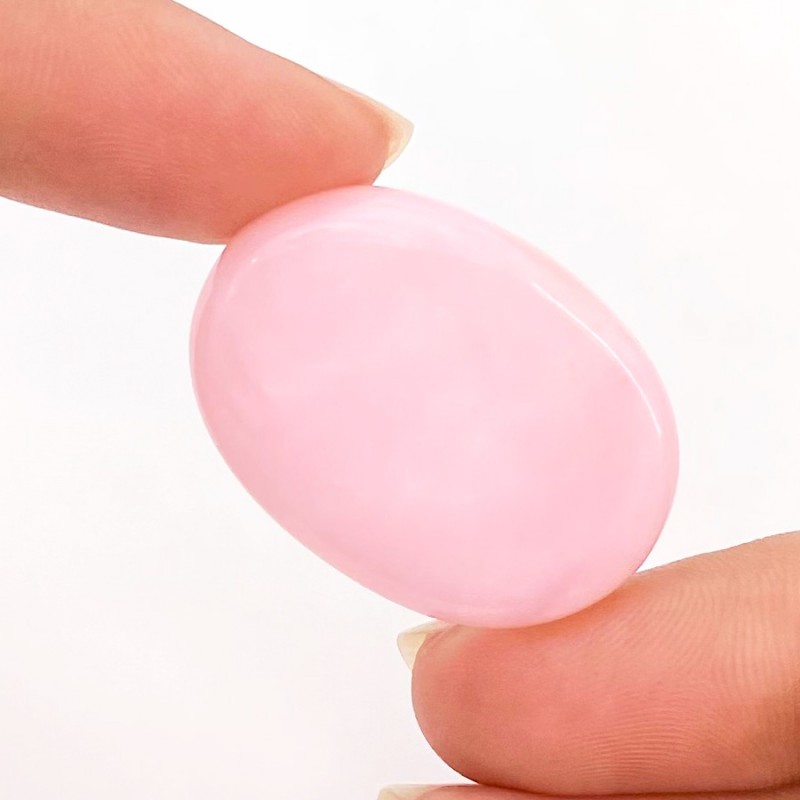 Pink Opal Smooth Oval Shape AA Grade Loose Cabochon - 29x21mm - 1 Pc. - 27.20 Cts.