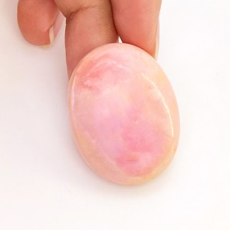 Pink Opal Smooth Oval Shape AA Grade Loose Cabochon - 32x24mm - 1 Pc. - 46.45 Cts.