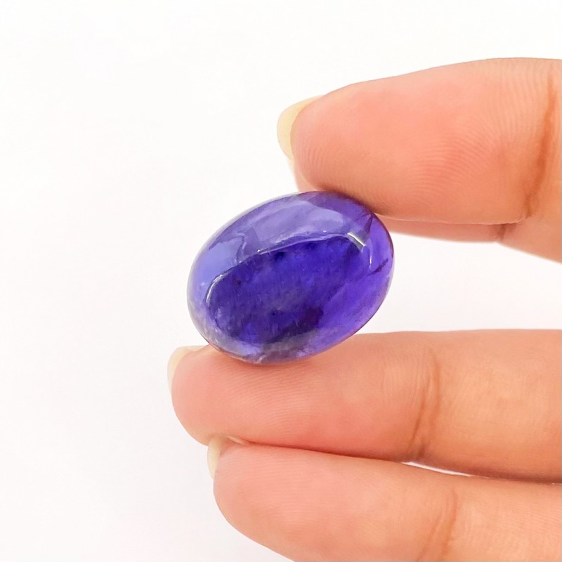 22.30 Carat Iolite 20x15mm Smooth Oval Shape A Grade Loose Cabochon - Total 1 Pc.
