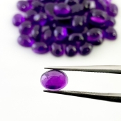 53.10 Carat African Amethyst 7x5mm Smooth Oval Shape A Grade Cabochons Parcel - Total 55 Pcs.