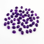 53.10 Carat African Amethyst 7x5mm Smooth Oval Shape A Grade Cabochons Parcel - Total 55 Pcs.