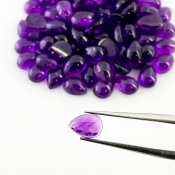 64.70 Carat African Amethyst 7x5mm Smooth Pear Shape A Grade Cabochons Parcel - Total 87 Pcs.