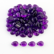 64.70 Carat African Amethyst 7x5mm Smooth Pear Shape A Grade Cabochons Parcel - Total 87 Pcs.